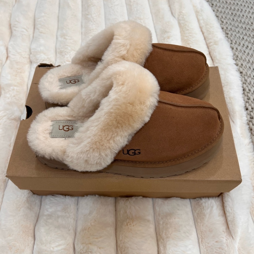 UGG Cream Shearling Slippers